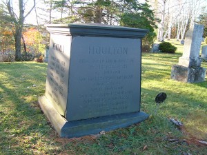 Houlton Maine's Joseph Houlton Is Buried With This Tombstone, Head Stone Marking His Grave. High On A Hill In Evergreen Cemetary In Houlton Maine, The Grave Of Joseph Houlton.