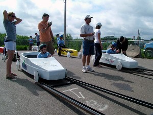 We Are Waiting For A Green..And My Passenger To Get In To Derby Race.