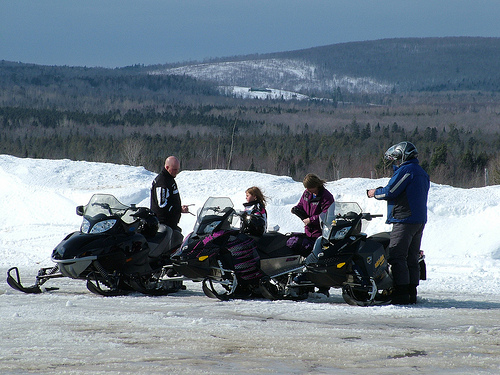 Maine Snowmobiliers Hit Winter Trails After Putting On The Diner Feedbag. Maine Winter Snow Critical For Snowsledding, Grooming Trails For Ski Industry Too!
